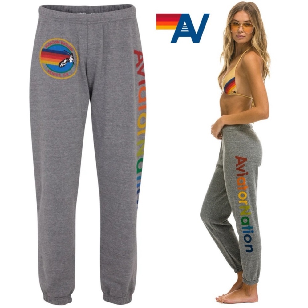 Aviator Nation gray Joggers NWOT